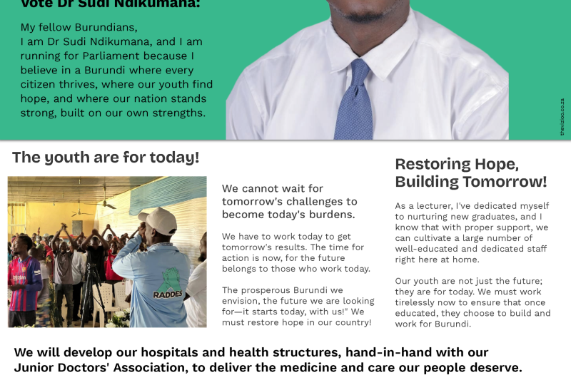 Dr. Sudi Ndikumana for Parliament